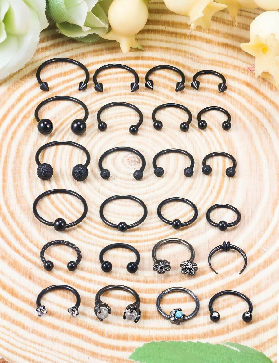 Yaalozei Yaalozei 16G Septum Rings Piercing Jewelry 316L Surgical Steel ...